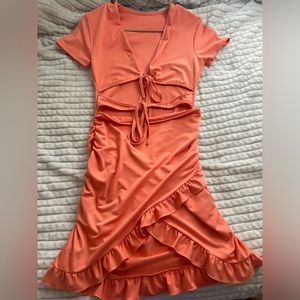 Orange Cute front wrap dress!